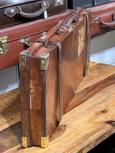 Load image into Gallery viewer, Rare Vintage Antique E.Chamberlain Double Shotgun Leather belted Gun Case C1900
