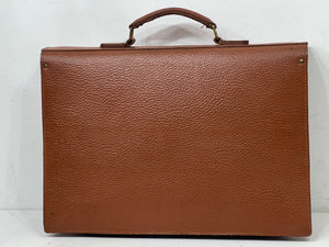 Top quality vintage tan thick Leather Executive Document City Laptop Briefcase