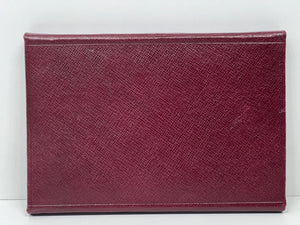 Fine vintage burgundy leather personal travel document wallet case organiser