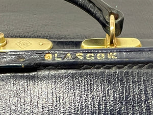 R.W. Forsyth  Vintage Navy Blue Leather  Miniature Doctor's Gladstone bag