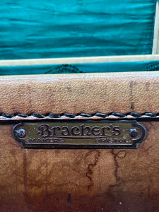 Fine antique solid leather overnight case suitcase by BRACHER'S BRISTOL c.1900