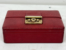 Load image into Gallery viewer, Beautiful vintage red morocco leather miniature travelling jewellery box case
