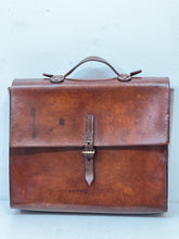 Load image into Gallery viewer, Unique Vintage High Quality Leather military war / army dispatch Briefcase 1942
