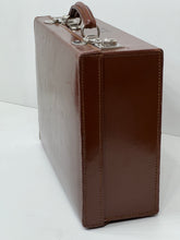 Load image into Gallery viewer, Beautiful vintage leather small suitcase case +KEY LOVELY PATINA cute size
