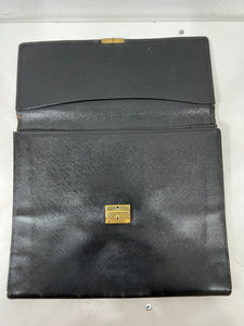 RARE GOYARD  vintage black leather travel folder organiser underarm Briefcase