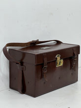 Load image into Gallery viewer, Vintage English leather motoring  car tool case or travelling drinks case

