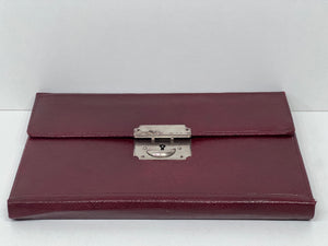 Fine vintage burgundy leather personal travel document wallet case organiser