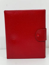Load image into Gallery viewer, Beautiful vintage red leather personal travel document case organiser silk lined
