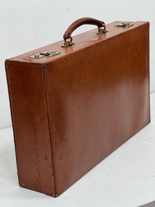 Vintage pigskin leather attaché fitted letter writing box briefcase suitcase 20s