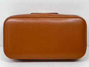 Beautiful vintage leather cowhide vanity travel cosmetic case AMAZING LEATHER