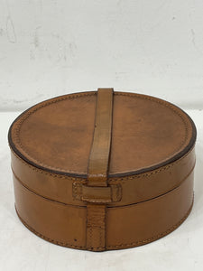 Vintage london tan Leather Travelling Collar Jewellery Watch Vanity Trinket Box
