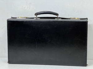 Rare LARGE vintage top quality leather CROWN  briefcase or small suitcase