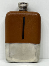 Load image into Gallery viewer, Beautiful vintage leather NEW OLD STOCK BOXED hunting shooting hip flask C.1930
