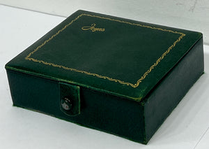 Adorable vintage green spanish leather jewellery box