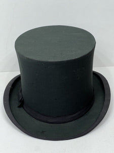 Beautiful  antique leather dark green foldable top hat by Hawkes&Co c.1910