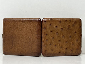 Stunning vintage ostrich skin leather business credit card holder rare