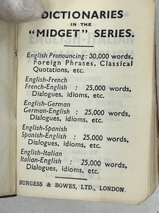 Original vintage miniature dictionaries by Midget series Burgess and Bowes