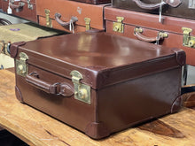 Load image into Gallery viewer, Unique Vintage Leather &amp; Brass Bankers Heavy Money Suitcase LLOYDS BANK LIMITED
