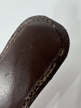 Load image into Gallery viewer, Unique vintage chocolate brown leather paper document clip UNANSWERED
