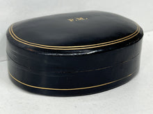 Load image into Gallery viewer, Unusual vintage dark blue leather trinket jewellery box by Eximious London
