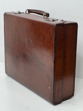 Load image into Gallery viewer, Fantastic vintage brown  top grain leather classical suitcase briefcase
