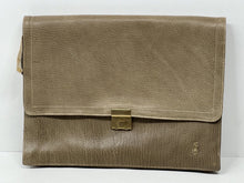 Load image into Gallery viewer, Vintage olive green leather under arm document  briefcase by LLADRO never used
