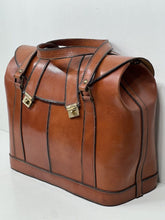 Load image into Gallery viewer, Superb vintage dark terracotta leather Gladstone overnight bag amazing condition
