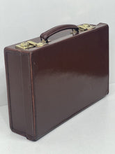 Load image into Gallery viewer, Spectacular vintage brown leather small writing letter attache briefcase
