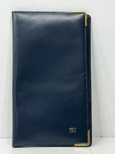 THE CLERMONT CLUB Vintage Navy Blue Leather Notepad  Wallet