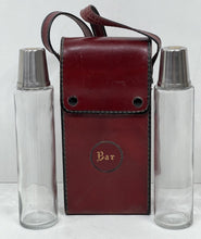 Load image into Gallery viewer, Lovely vintage travelling bar  drinks set with burgundy leather case + cups
