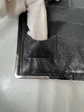Load image into Gallery viewer, Handsome vintage black crocodile skin leather wallet with solid silver corners

