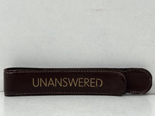 Load image into Gallery viewer, Unique vintage chocolate brown leather paper document clip UNANSWERED
