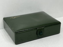 Load image into Gallery viewer, Spectacular vintage green leather  jewellery jewelry RING TRINKET box
