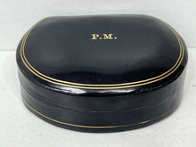 Load image into Gallery viewer, Unusual vintage dark blue leather trinket jewellery box by Eximious London
