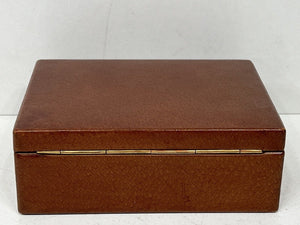 Rare vintage leather miniature suitcase trinket jewellery box by ASPREY LONDON