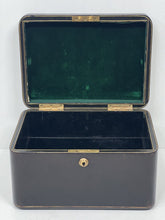 Load image into Gallery viewer, Beautiful antique Victorian/Edwardian brown leather jewellery box Bramah lock
