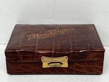 Load image into Gallery viewer, Adorable  antique crocodile leather poker patience travelling playing  card box
