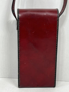 Lovely vintage travelling bar  drinks set with burgundy leather case + cups