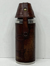 Load image into Gallery viewer, Vintage calf leather spirit drinks travel bottle flask stirup cups hunting set
