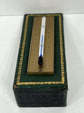 Load image into Gallery viewer, Beautiful vintage green leather thermometer by SB made in England
