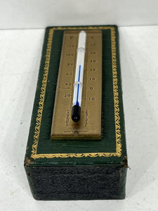 Beautiful vintage green leather thermometer by SB made in England