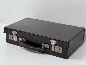 Amazing vintage leather travel chest of drawers doctor's suitcase + KEY c.1930's