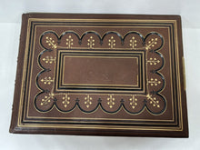 Load image into Gallery viewer, Rare antique Victorian burgundy  leather HUGE photo album never used SO RARE
