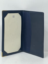 Load image into Gallery viewer, THE CLERMONT CLUB Vintage Navy Blue Leather Notepad  Wallet
