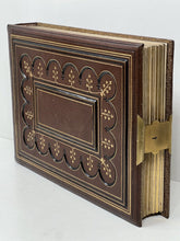 Load image into Gallery viewer, Rare antique Victorian burgundy  leather HUGE photo album never used SO RARE
