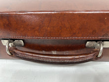 Load image into Gallery viewer, Fantastic vintage brown  top grain leather classical suitcase briefcase
