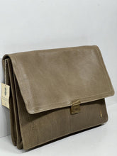 Load image into Gallery viewer, Vintage olive green leather under arm document  briefcase by LLADRO never used
