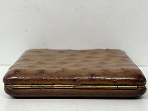 Stunning vintage ostrich skin leather business credit card holder rare