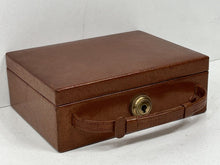 Load image into Gallery viewer, Rare vintage leather miniature suitcase trinket jewellery box by ASPREY LONDON
