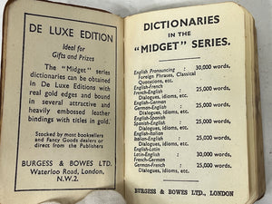 Original vintage miniature dictionaries by Midget series Burgess and Bowes